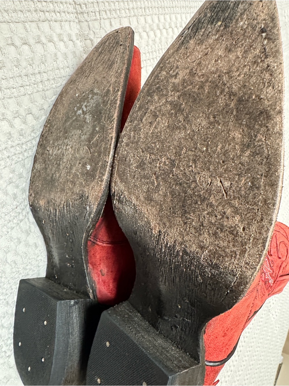 Stetson Embroidered Western Cowboy Boots Red - Picture 8 of 8